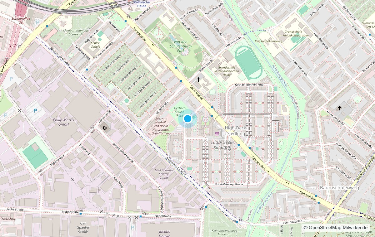 Karte mit dem Standort der REINIGUNGSPROFIS in der Heinrich-Schlusnus-Straße 2 in Berlin-Neukölln